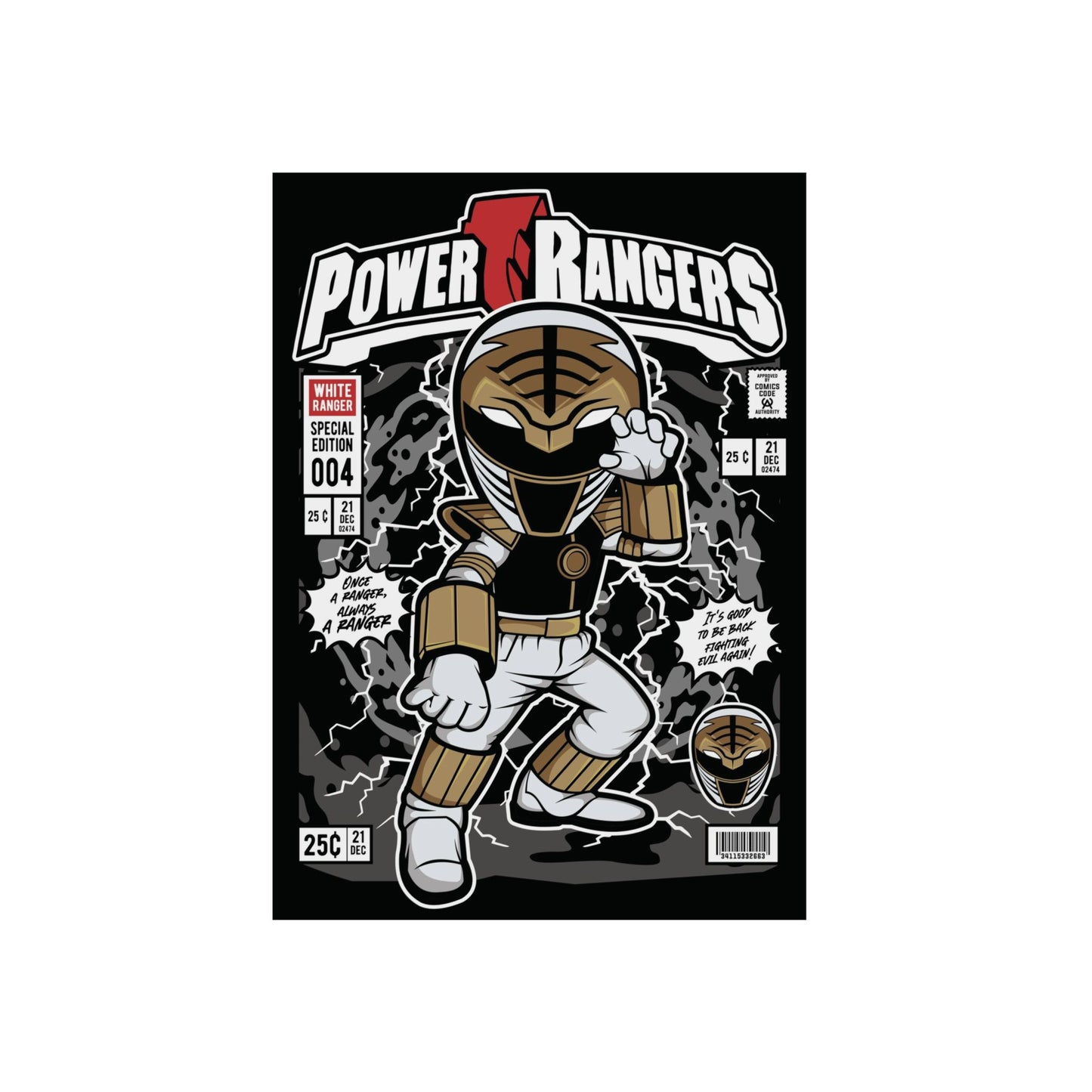 White Ranger Metal Poster