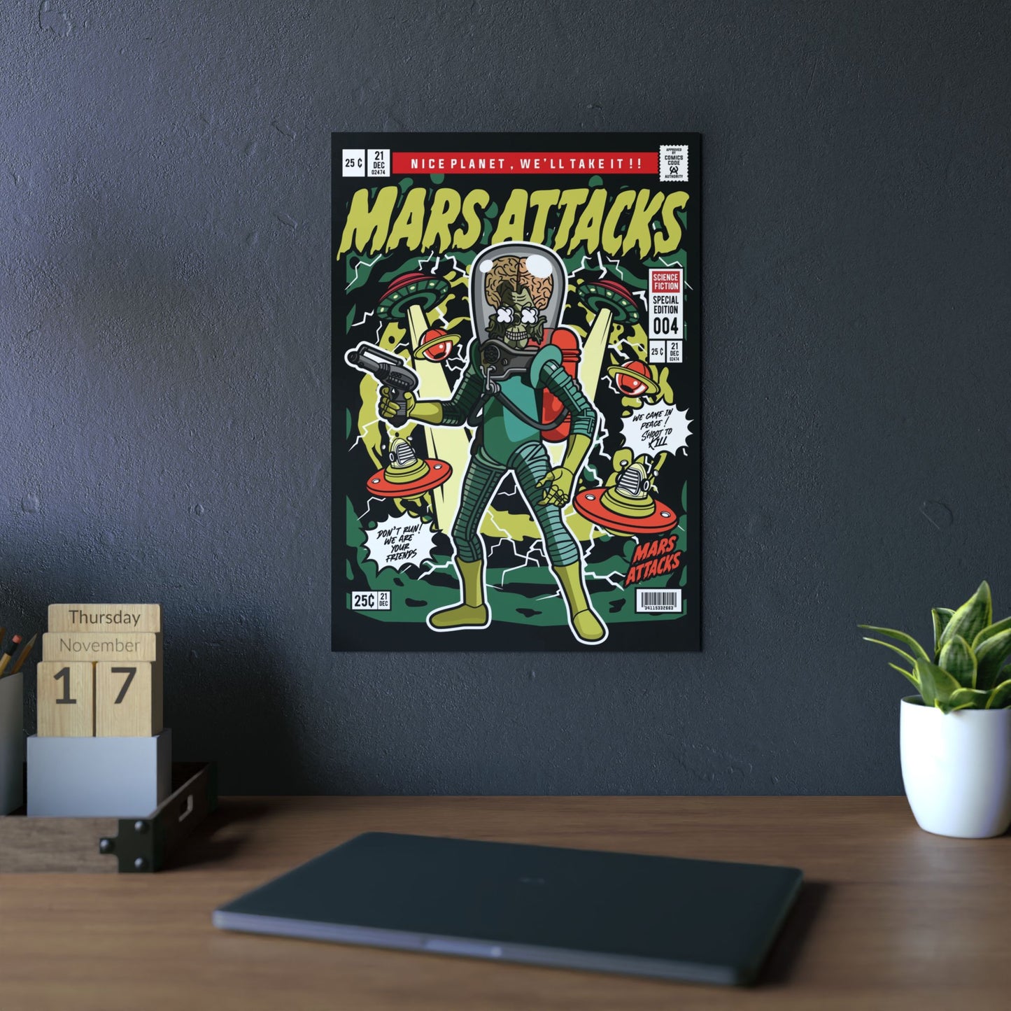 Mars Attack Comic Metal Poster