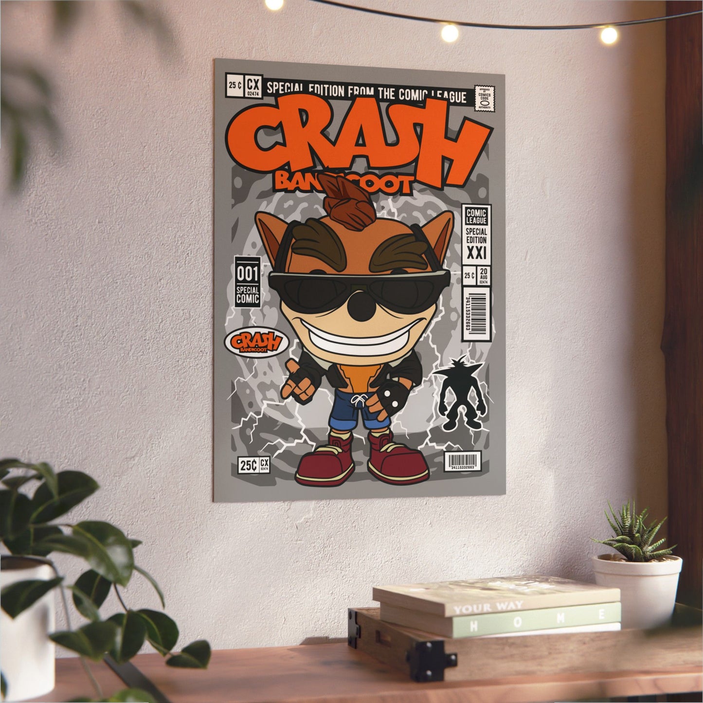 Biker Crash Metal Poster