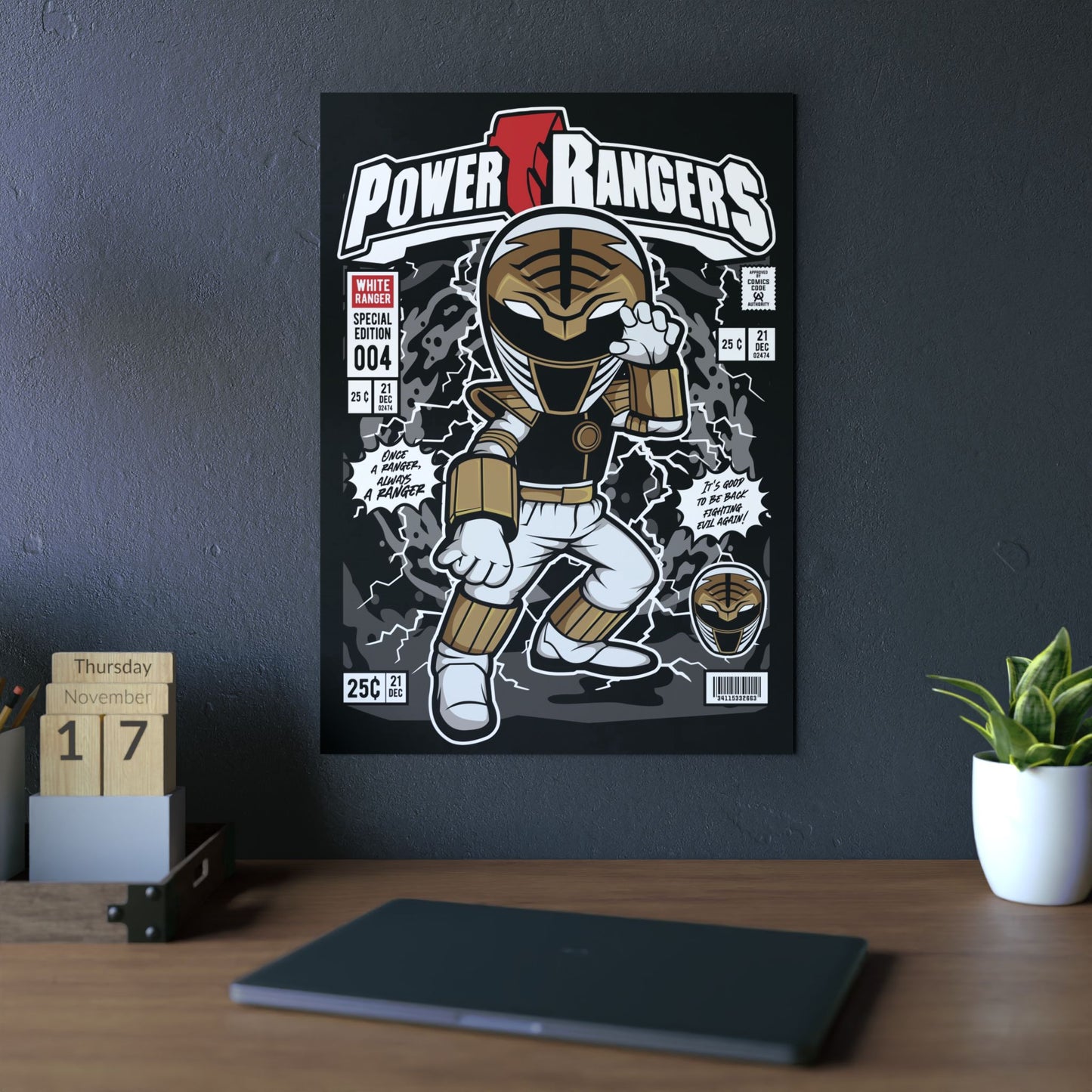 White Ranger Metal Poster