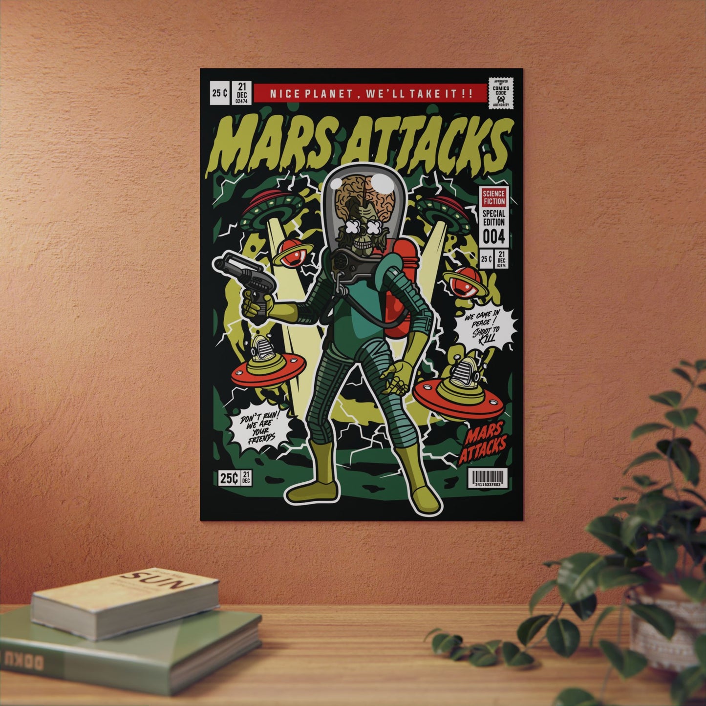 Mars Attack Comic Metal Poster