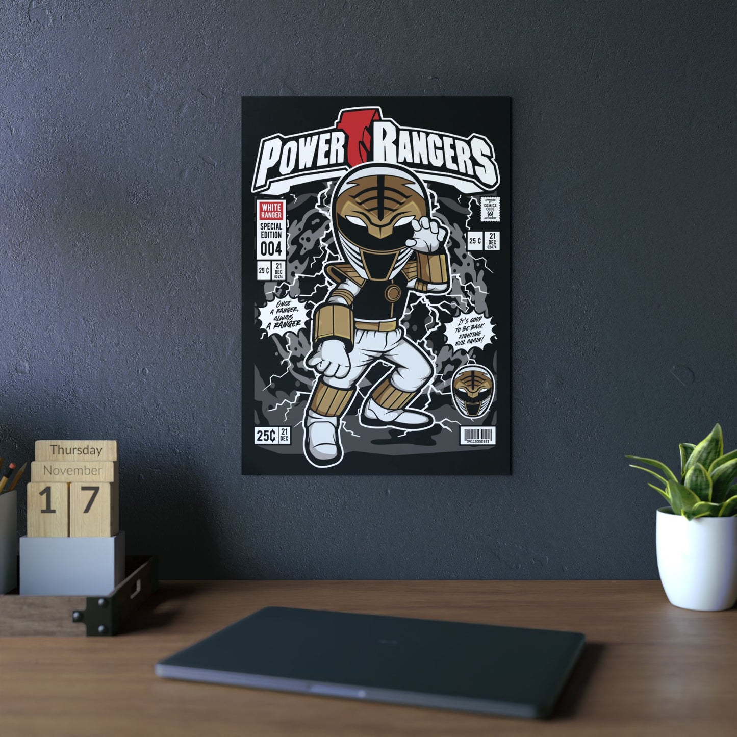 White Ranger Metal Poster