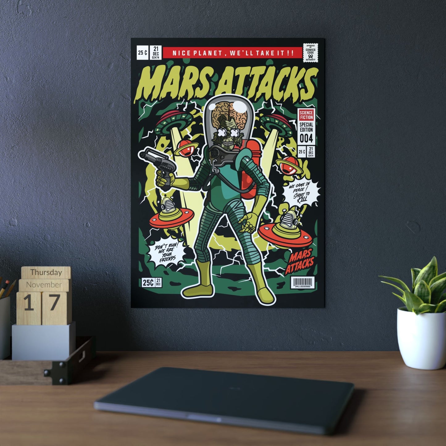 Mars Attack Comic Metal Poster