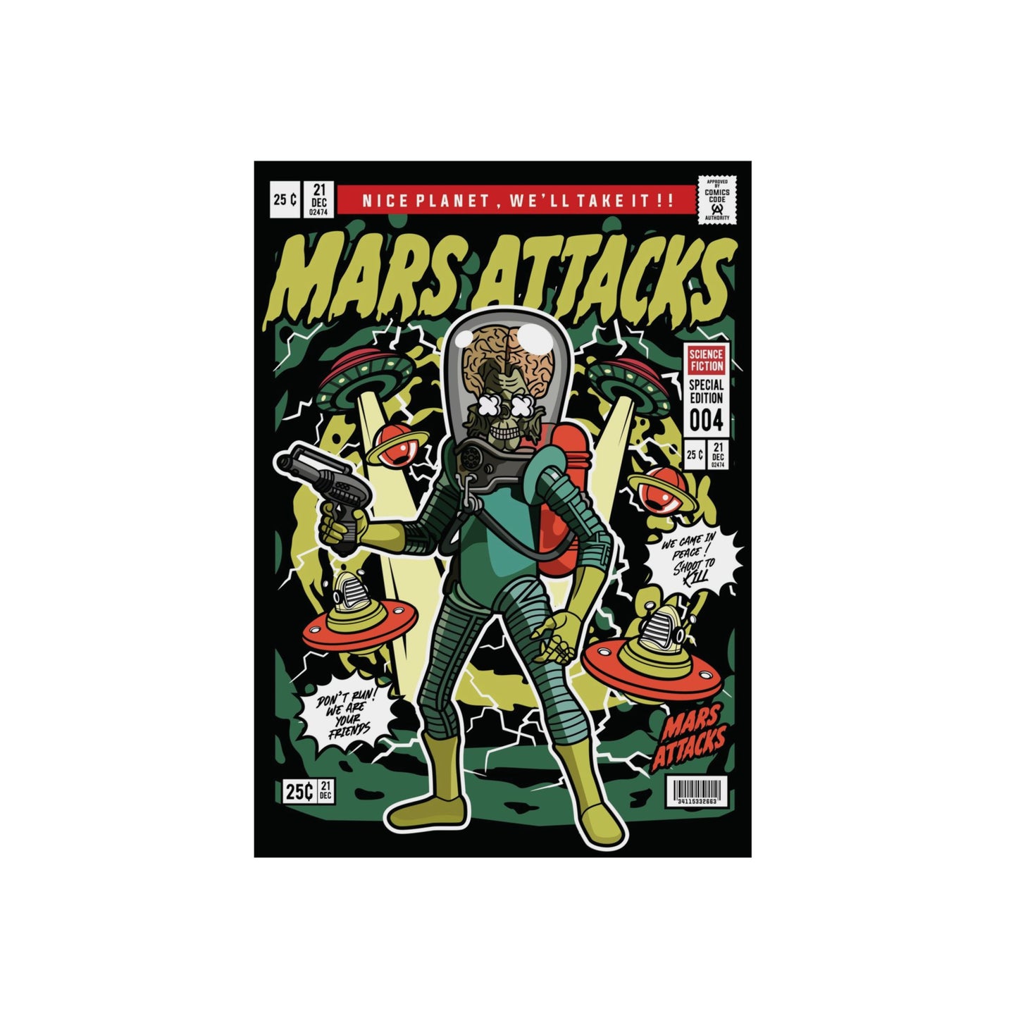 Mars Attack Comic Metal Poster