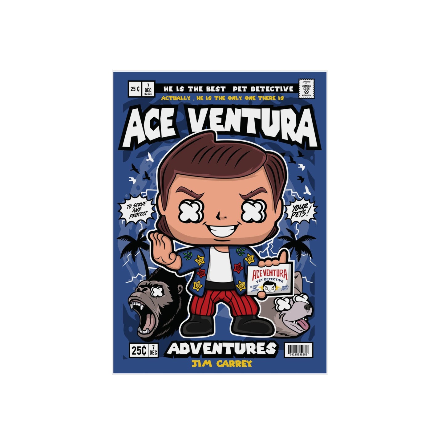 Ace Ventura Metal Poster