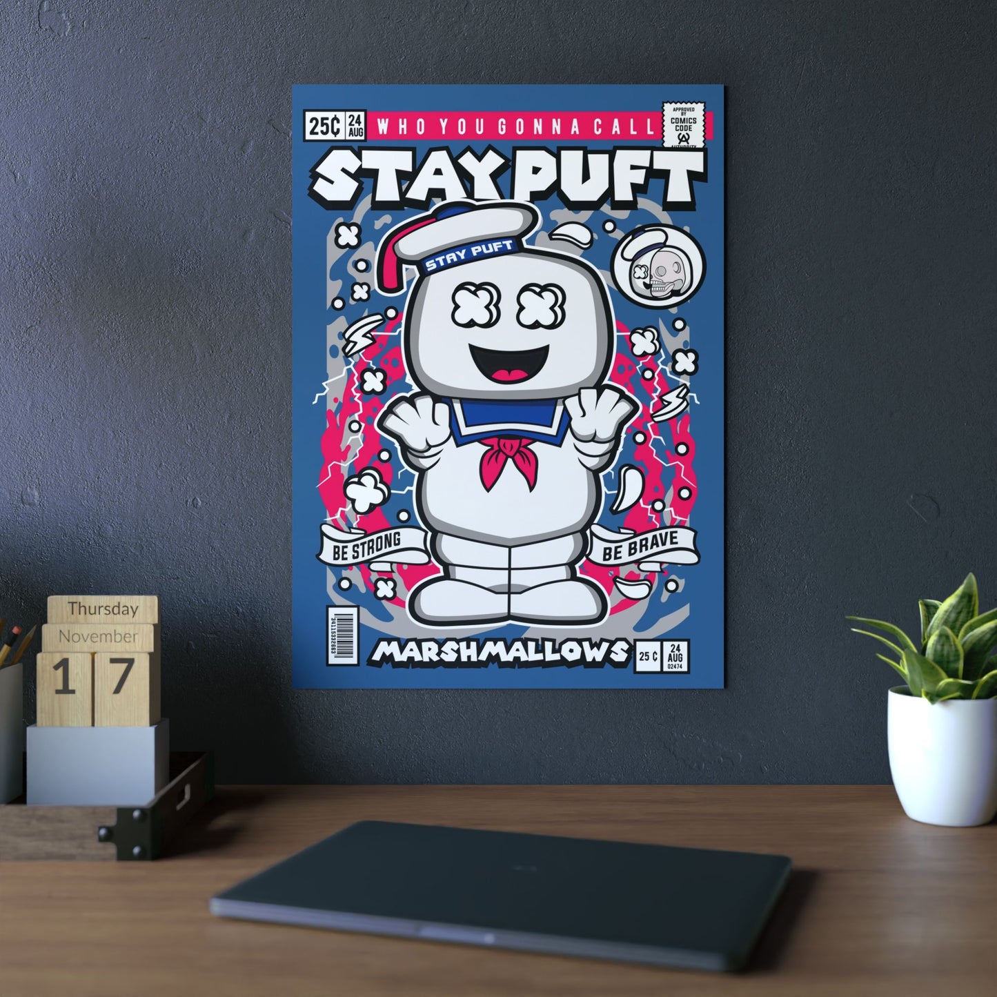 Marshmellow Man Metal Poster