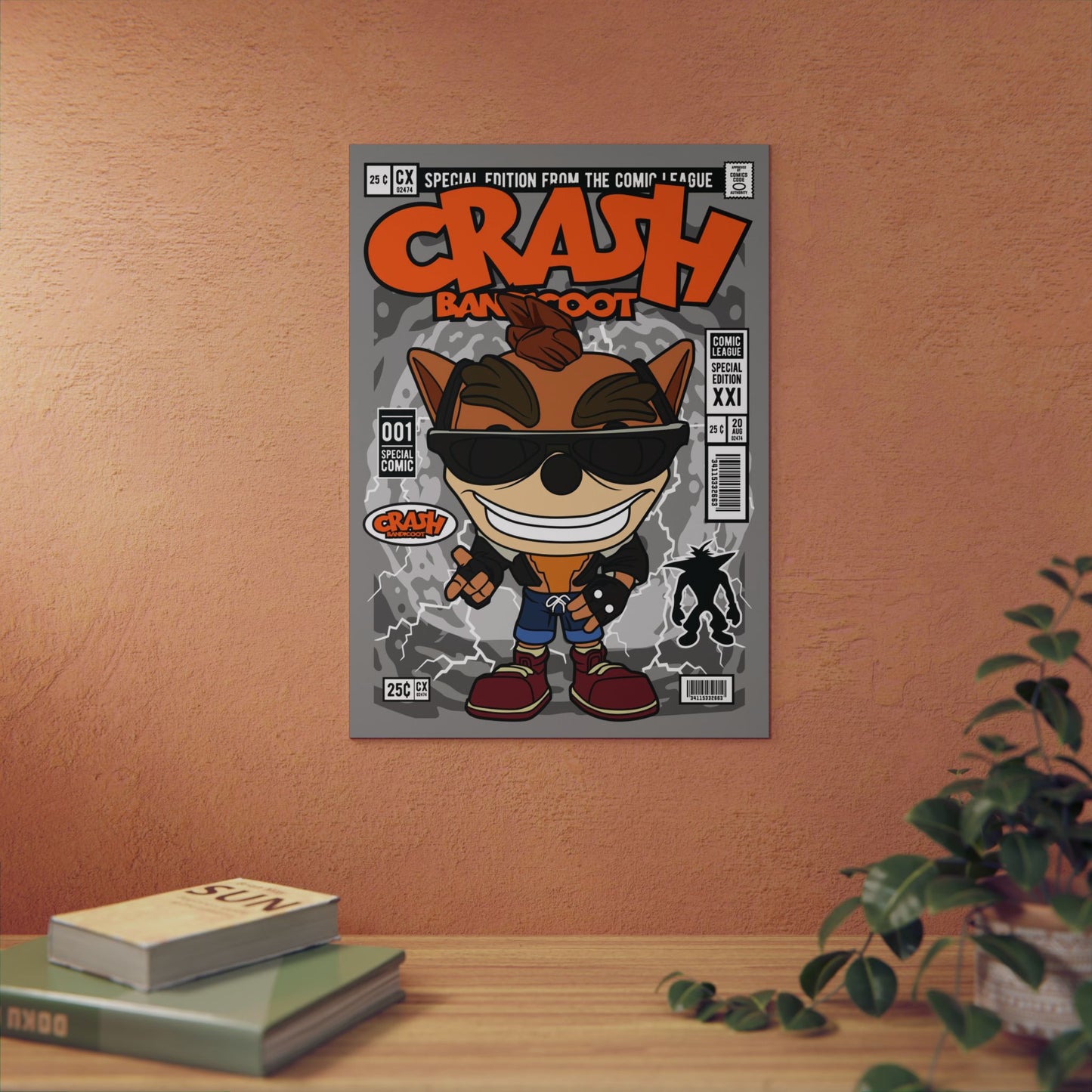 Biker Crash Metal Poster