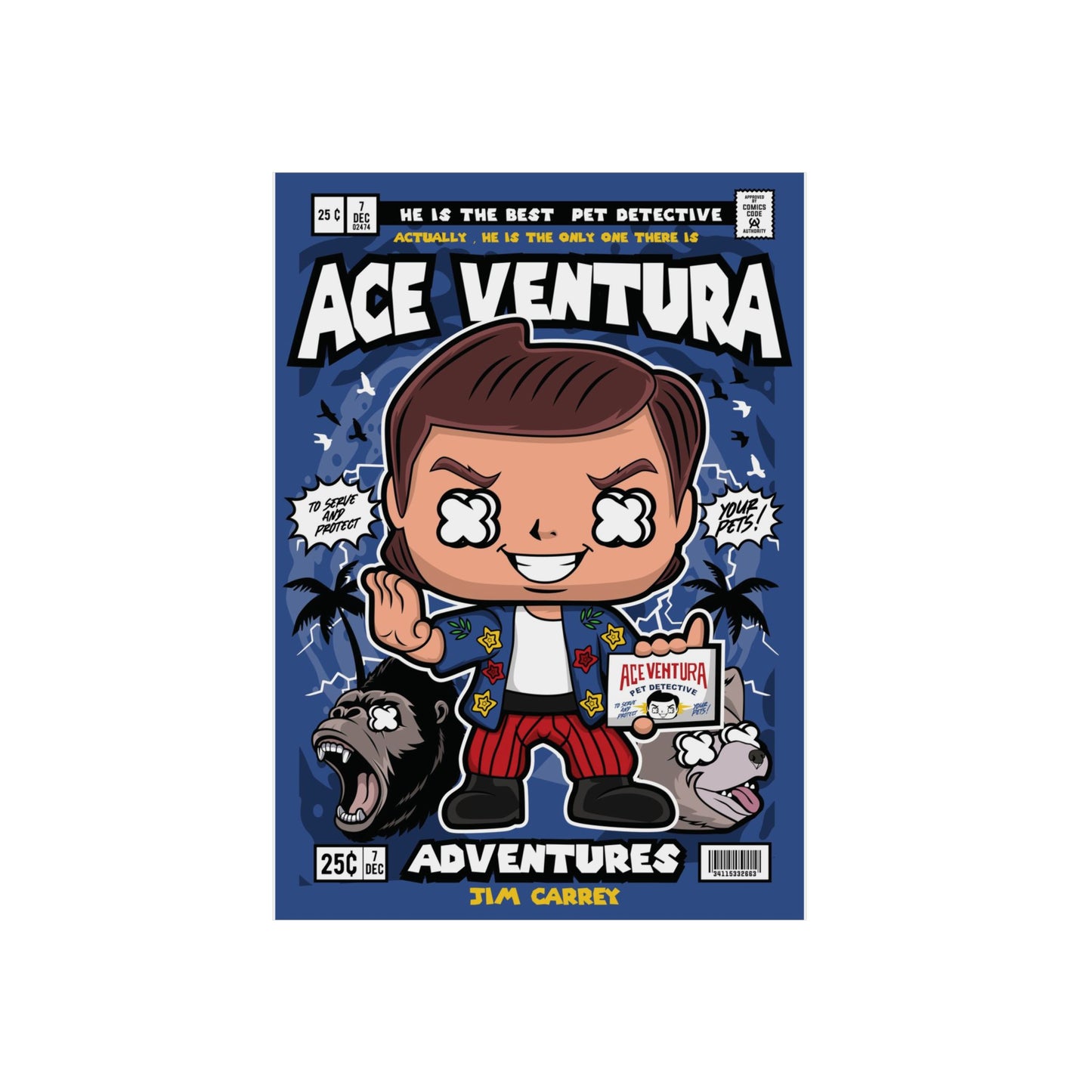 Ace Ventura Metal Poster