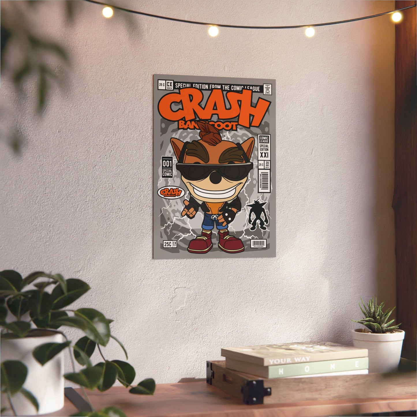 Biker Crash Metal Poster