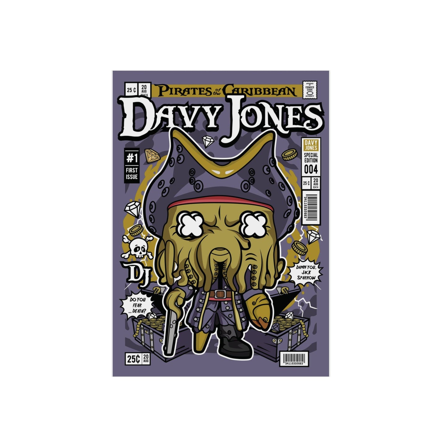 Davy Jones Metal Poster