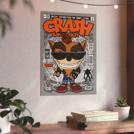 Biker Crash Metal Poster