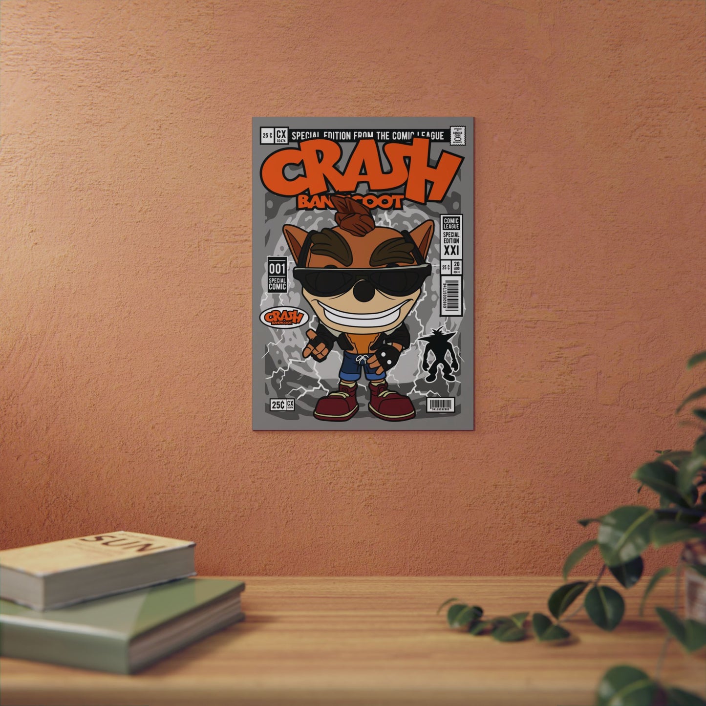 Biker Crash Metal Poster