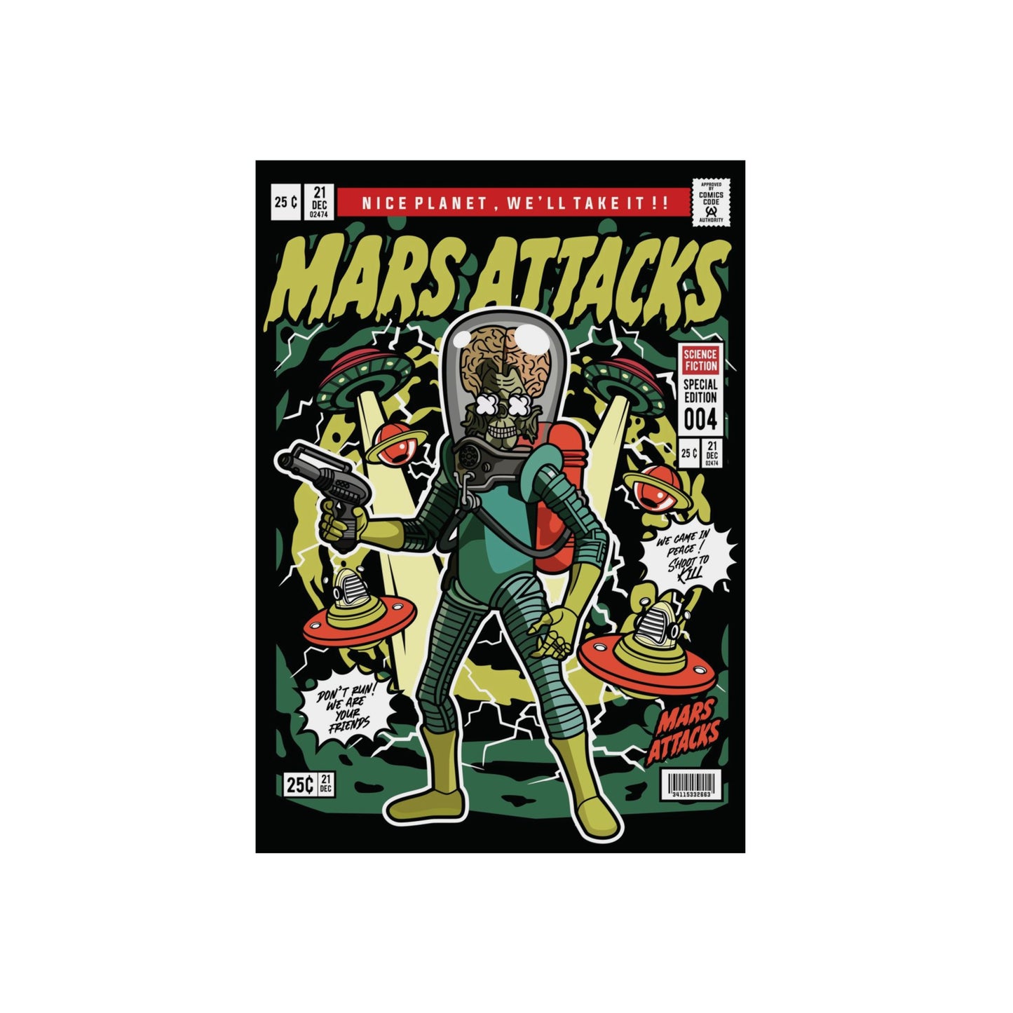 Mars Attack Comic Metal Poster
