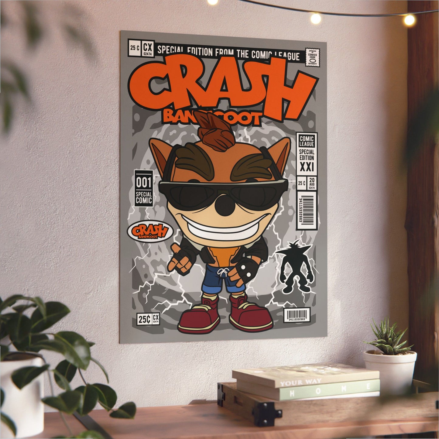Biker Crash Metal Poster