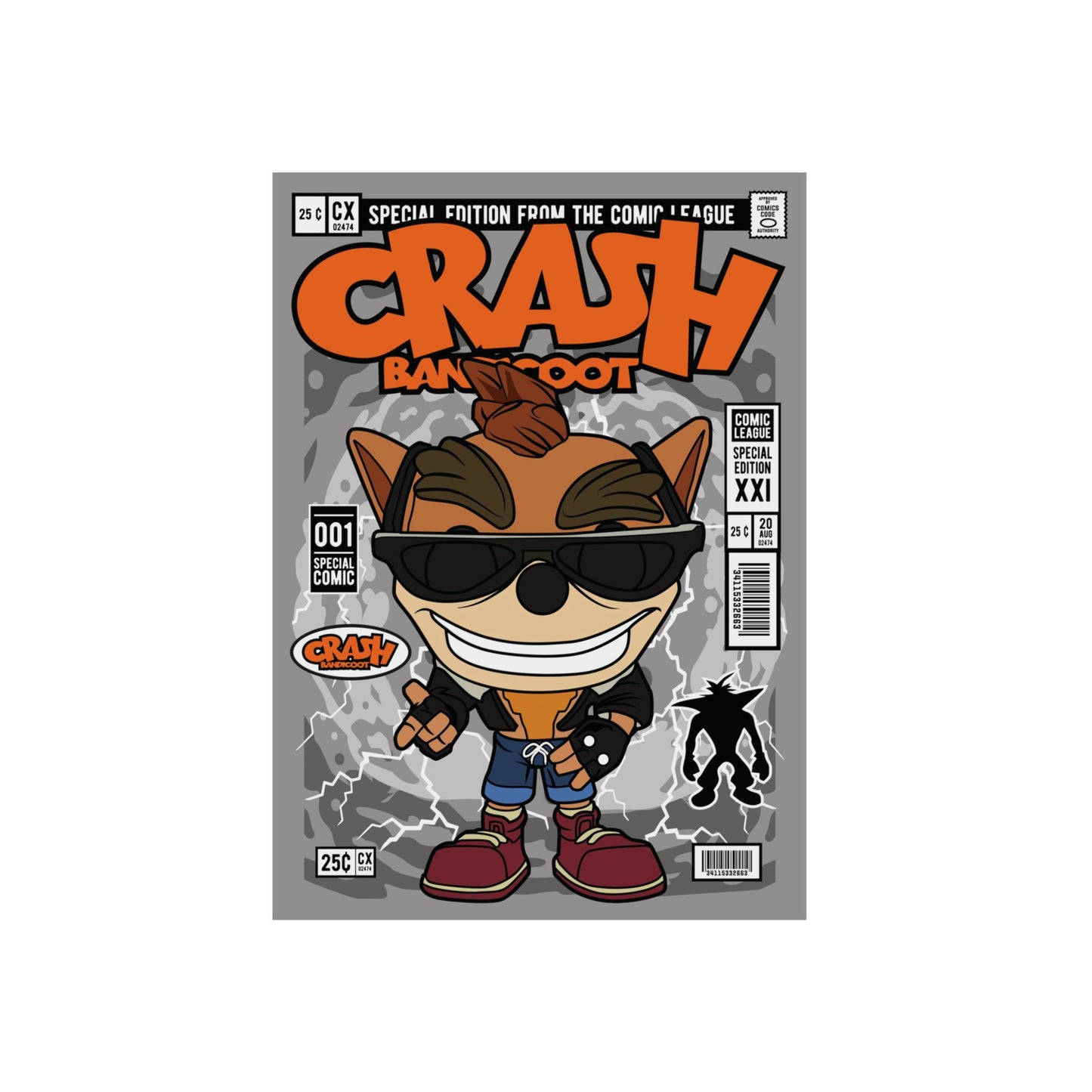 Biker Crash Metal Poster